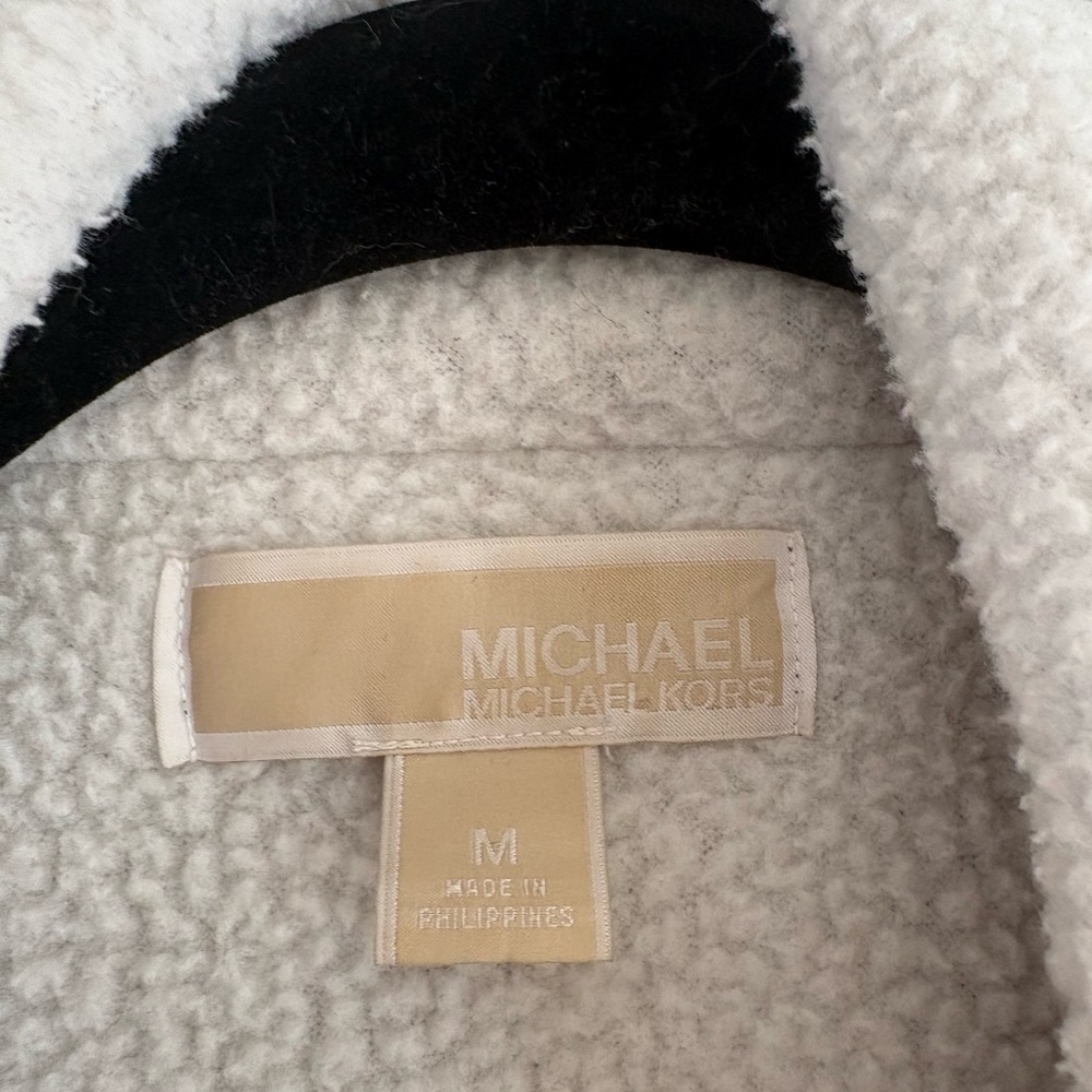 Michael Kors Olive Teddy Jacket with Cream Lining - Picture 3 of 8